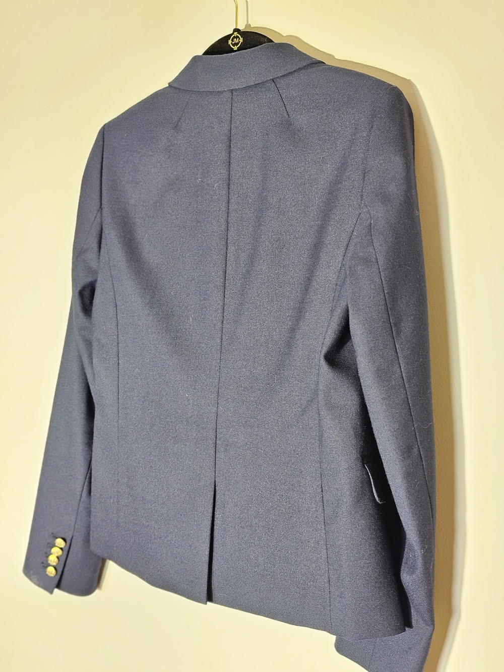 J. Crew School Boy Navy Wool-Blend Tailored Blazer with Gold Buttons - Picture 4 of 6